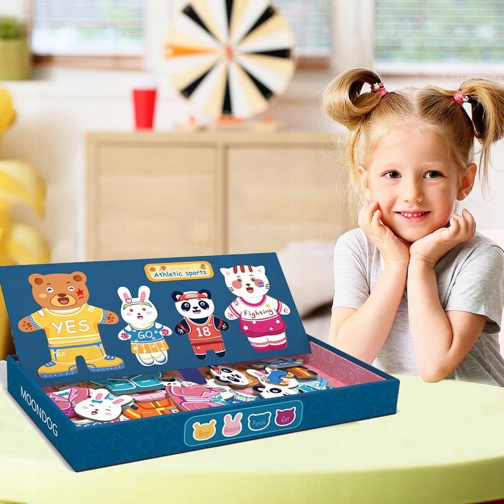[PACZA][1] Magnetic Puzzle Dress Up Teddy Bear 49 Puzzles Z545
