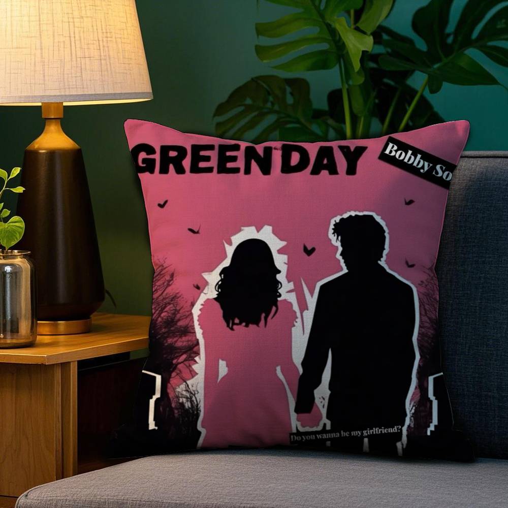 

G-Green Day S-Saviors Pillow Case Sofa Living Room Bedroom Double-sided Printing Square Cushion Nap Time Pillow Case 12x12Inch