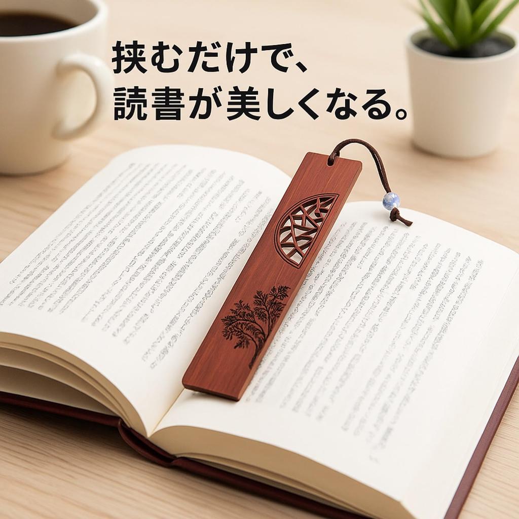 Rubonarie Wooden Bookmarks, Ebony Carving, Set of 2, Gift Boxed (Two Tree Colors)