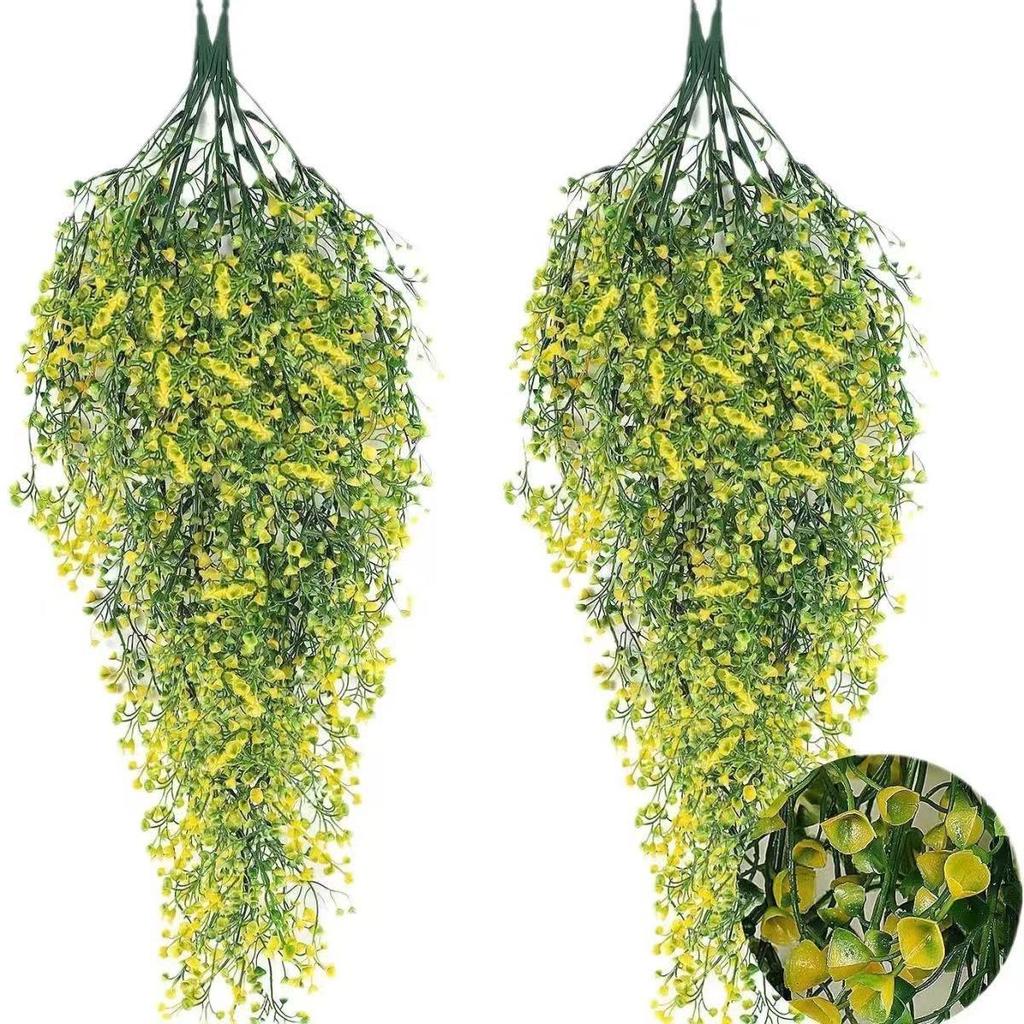Golden Bell Willow Vine Wall Hanging - Indoor Green Plant Decoration