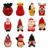 Vinyl Desktop Nightlight Christmas Night Light, Santa Snowman Elk Bell Figurine Lamp, Glowing Small Festive Room Accents LED Tabletop Decor,