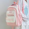 Letter Stylish Backpack With Color Blocking For Middle And High Students School