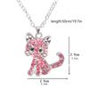 Elegant Cats Pendant Necklace Jewelry Sophisticated Cats Pendant Necklace with Bright Rhinestones for Daily Wear Dates