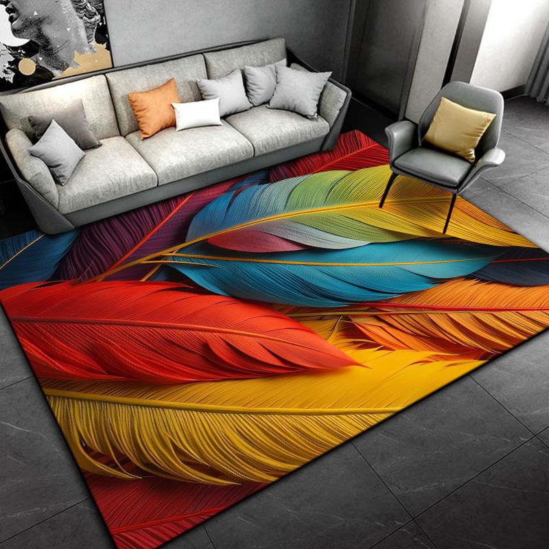 Alfombras de plumas de colores para dormitorio Alfombras cuadradas mullidas para el suelo Sala de estar Decoración del hogar Alfombras Alfombrilla suave de terciopelo Alfombra de área sonic