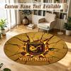 Round Rug Custom NameWolverhampton Wanderers Football Pattern Non Slip Carpet Home Floor Decor