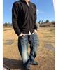 PARADIGMFILM [Ep.01] Damaged Japan Round Knit Zip-Up (Black)