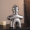 Ceramic Handicrafts Chinese Traditional Retro Abstract Sculpture History Human-shaped Sculpture Gold Font  Decorative Figurines