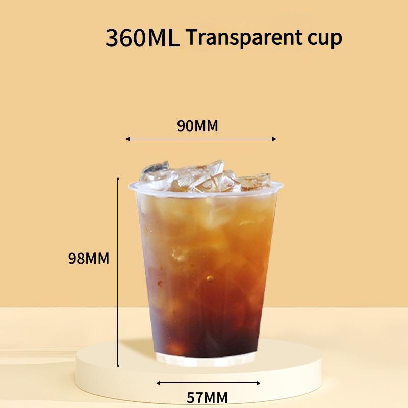 90mm Mouth Commercial PP Injection Cups  Disposable Milk Tea Cups with Lids Thickened High Transparent Plastic Drink CupsLarge Caliber Straws