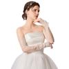 Guanti da Sposa Lunghi Bianco Nero Senza Dita Nuovi Guanti in Pizzo Banchetto