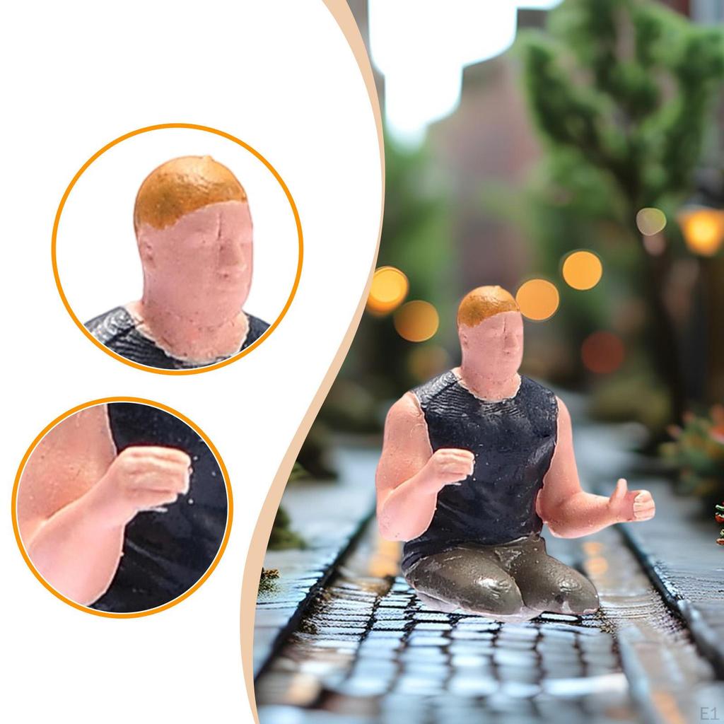 1/64 Miniature Figure Man Driving Model Scenery Prop Painted Human for Diorama Sand