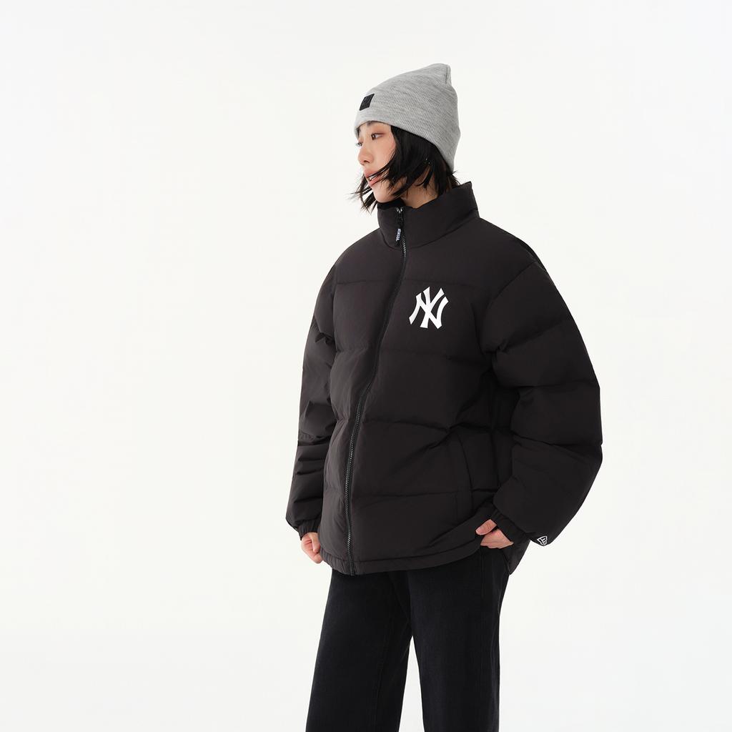New Era X MLB New York Yankees Logo Letter Collar Zipper Lightweight Duck Down Warm Winter Casual Short Down Jacket Unisex outerwear Black 14387859