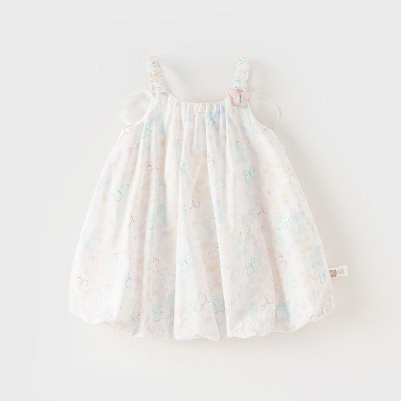 David Bella Girls  Dress Summer New Style Baby Butterfly Wing Suspender Dress Children s Flower Bud Dress Children s Clothing Butterfly Print [Ready in Stock] 120
