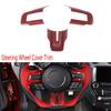 Carbon Fiber Red Steering Wheel Cover Trim Fit For Ford Mustang 2016- Interior Decoration Style Replacement Accessories