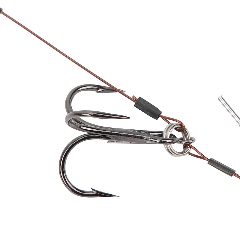 Portable Fishing Steel Wire Fishing Rigs with Treble Fish Hooks Lure Set Accessory