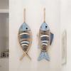 AEE4-Wooden Fish Wall Decor, Antique Nautical Fish Decoration, Hand Carved Fish Wall Decor, For Mediterranean Beach Theme