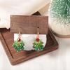 Handmade Christmas Tree Beaded Earrings for Women
