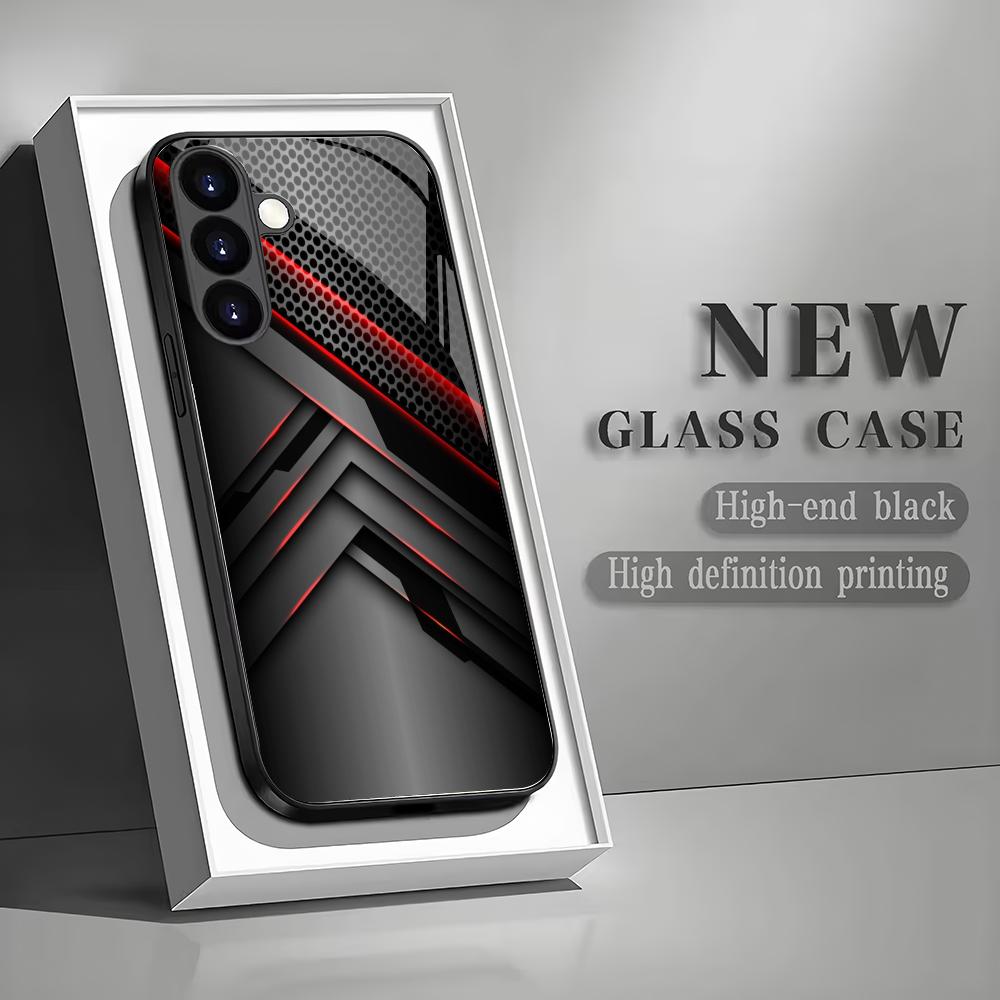 Men's Business Tempered Glass Phone Case Suitable for Samsung Galaxy S26 S25 S24 S23 S22 S20 FE/Ultra/Plus Anti Fall Back Cover