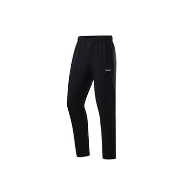 Quick-Dry Solid Color Logo Knitted Sports Pants Men Bottoms Black AYKS477-1