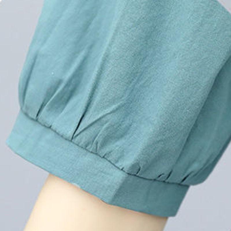 Damska letnia sukienka z kieszeniami z nadrukiem okrągły dekolt krótki rękaw midi sukienki damskie duży rozmiar średniej długości spódnica A-line