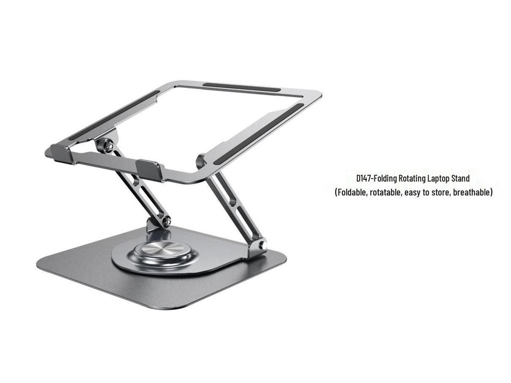 Aluminum Alloy Rotating Laptop Stand with Heat Dissipation, Folding and Height Adjustable.