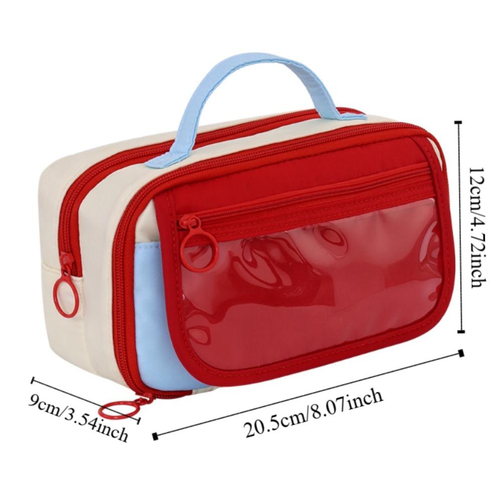 Multi Layers Pencil Bag Zipper Stationery Storage Bag Fashion Makeup Bag  Student