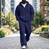 Ensemble de survêtement décontracté d'extérieur pour homme avec sweat à capuche zippé et pantalon cargo à taille élastique - Ensemble 2 pièces