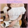 Wool Knit Off Shoulder Sweater With Lace Details For Spring Fashion