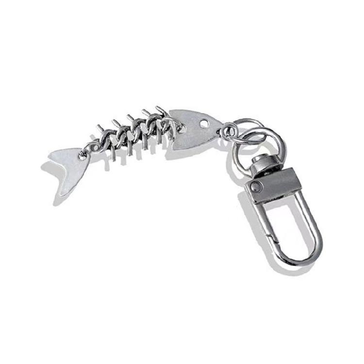 

Simple Metal Fishbone Keychains Pendant Keyring Backpack Bag Charm Jewelry 1