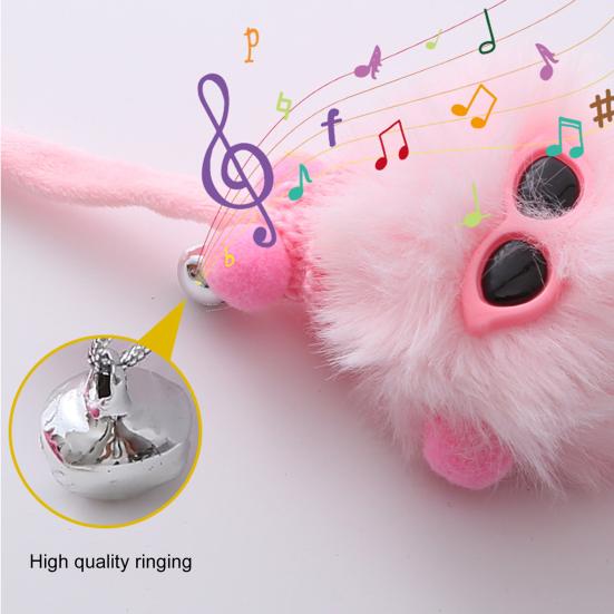 1 Set Cat Teaser Toy Scratch-resistant Rabbit Fur Ball Pet Kitten Cat Swing Rope Toy with Suction Cup Pet Supplies