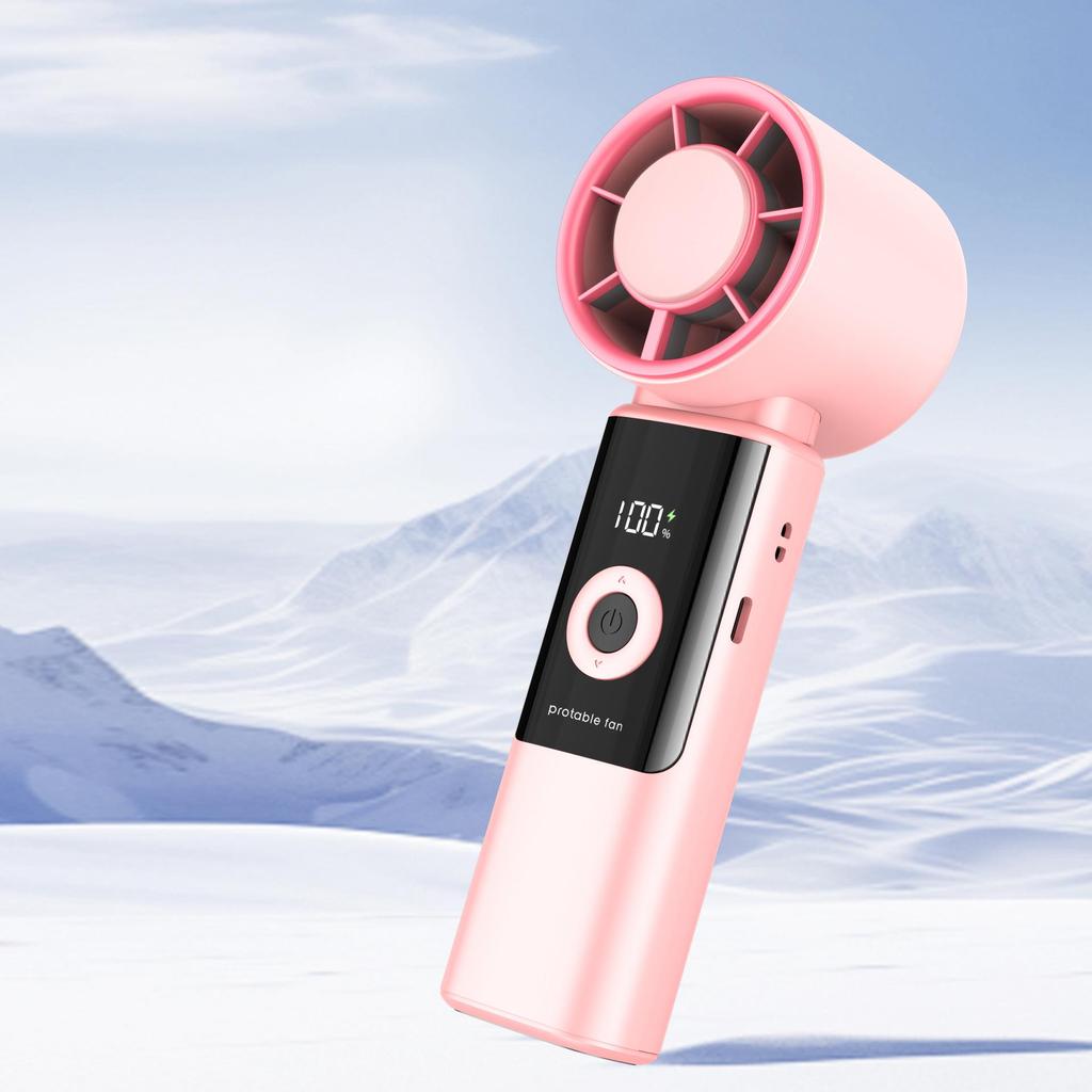 Portable Foldable Mini Handheld Fan with High-Speed Turbine and Semiconductor Cooling for 2026 Outdoor Use