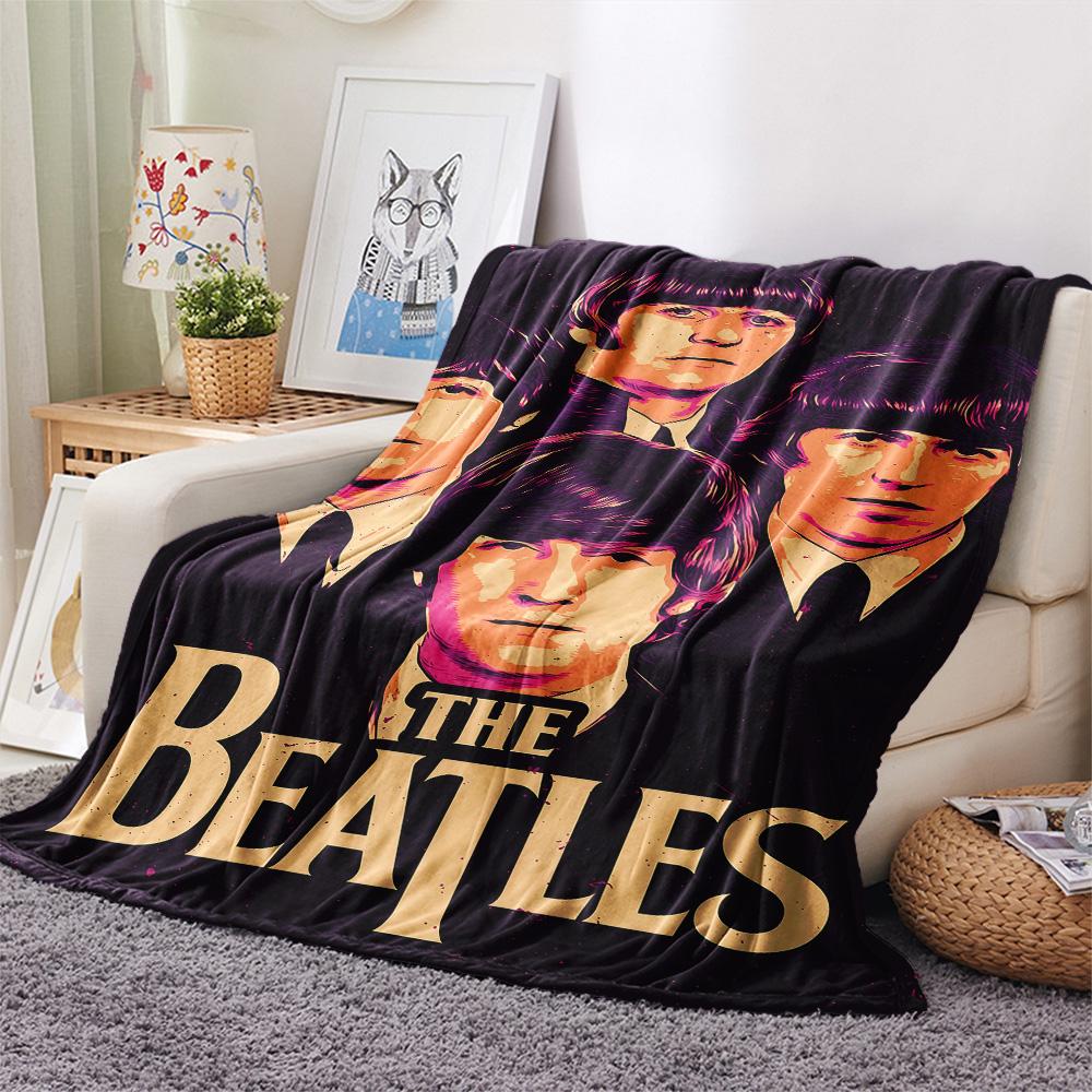 1PC Band Print FlAannel Blanket, High quality Comfortable for All Seasons, Home Decor, Warmth and Comfort