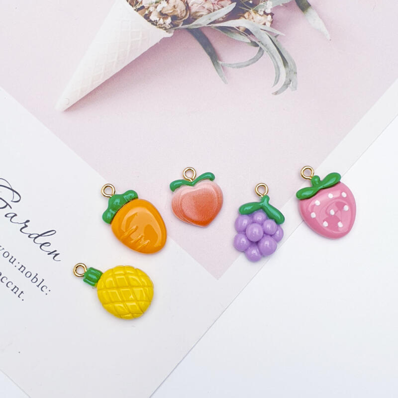 

Fruit pendants: pineapple, grape, peach, carrot, strawberry pineapple