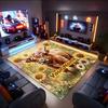 1PC Custom Name Highland Cow Sunflower Field Theme Floor Mat Ideal for Living Room, Game Rooms, Office, Bedroom,Floor Mat Playful Design