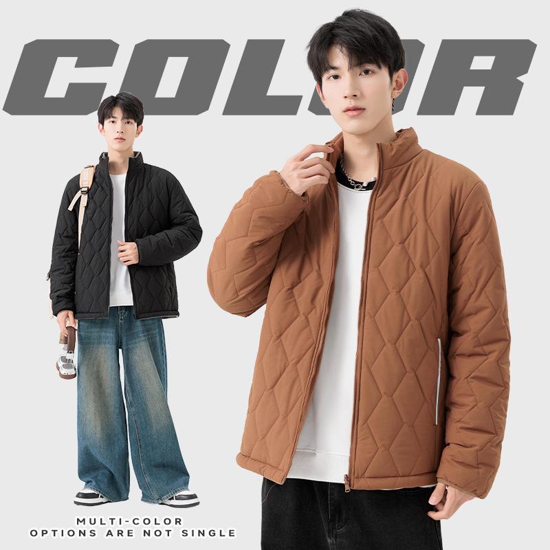 2025 Winter Men's Jacket Double Wear Fleece Thickened Stand-up Collar Jacket Cotton-padded Jacket Middle-aged Thermal Cotton-padded Jacket