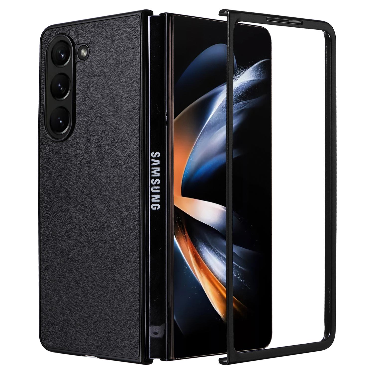 

For Samsung Galaxy Z Fold6 5G Case PU Leather+PC Folding Phone Cover Black