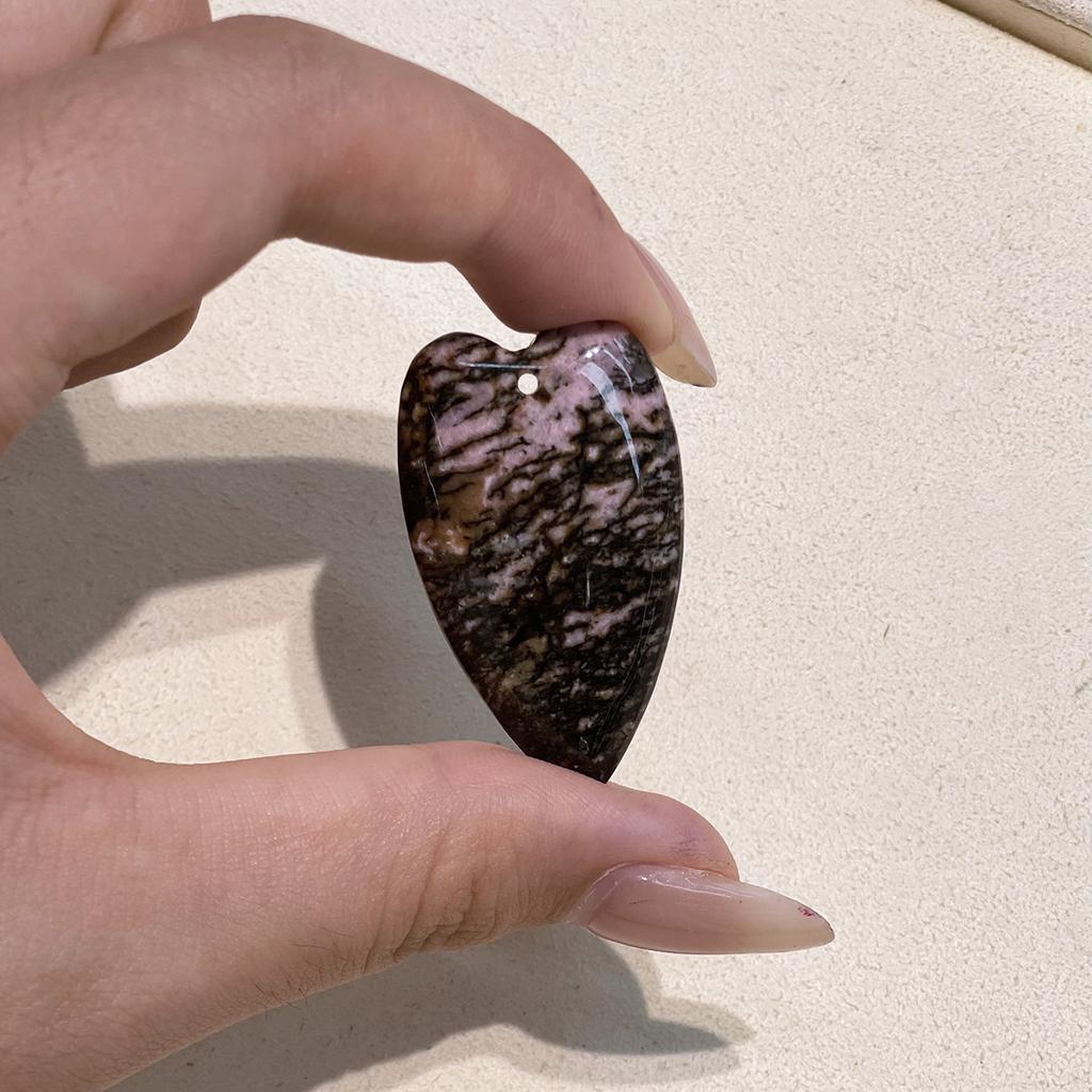 1Pc Natural Stone Elongated Heart Pendant 24×40mm Single Hole Gemstone Charm For DIY Necklace Jewelry Making