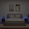 Vidaxl Ścienne Szafki Tv Z Led, 2 Szt., Przydymiony Dąb, 40,5X35X40 Cm