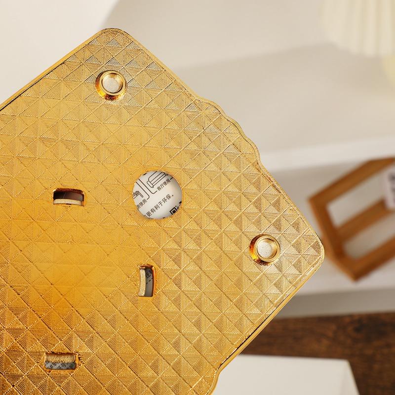Europäischer Stil Goldbeschichtete Papier-Schubladenschachtel Vintage Quadratischer Kunststoff-Taschentuch-Aufbewahrungsbehälter Wohnzimmer Hotel Esszimmer Taschentuch-Röhre