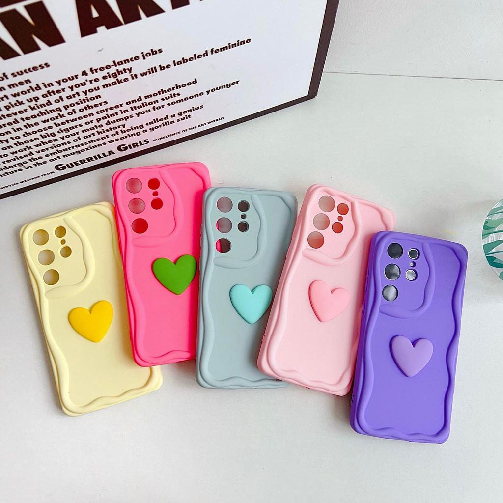 Three-dimensional love applies to iPhone17Promax mobile phone case Apple 16/15 cream edge 14/XR solid color 7P/X