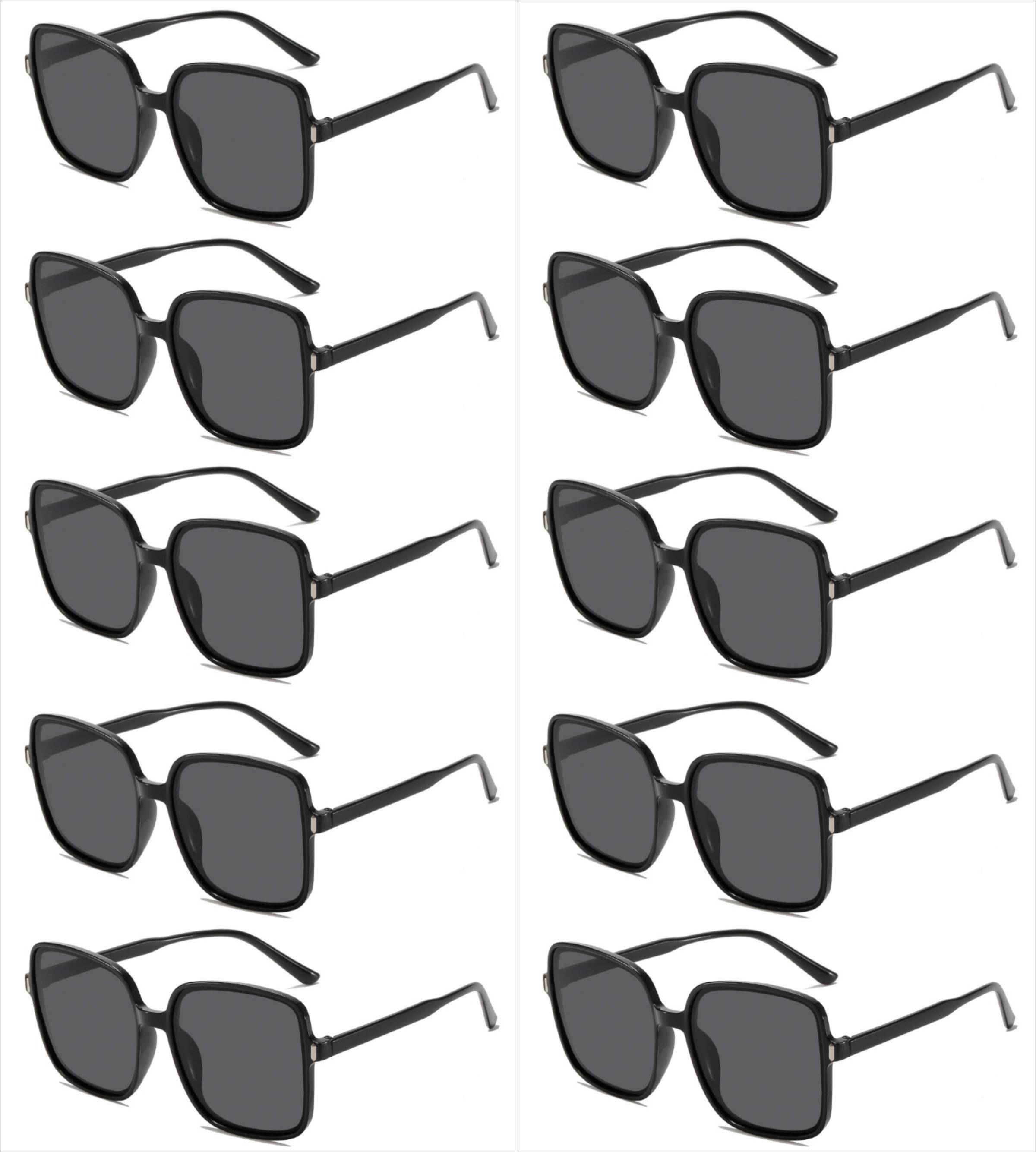 

10pcs Fashion Rice Nail Square Frame Sunglasses Gradient Color New Style Female Trendy Anti-Ultraviolet Retro Sunglasses