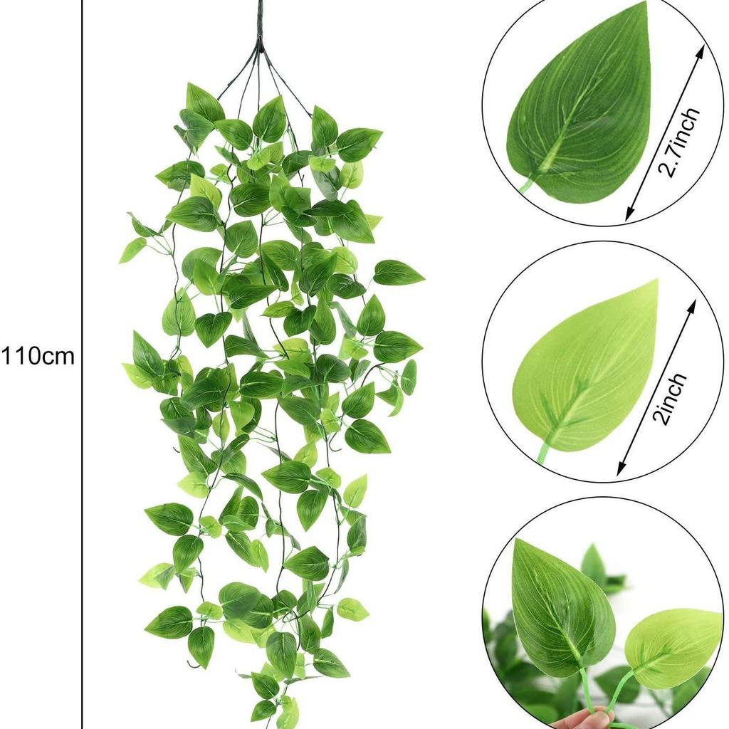 Artificial Pothos Wall Hanging Green Plant Vine for Indoor Decoration