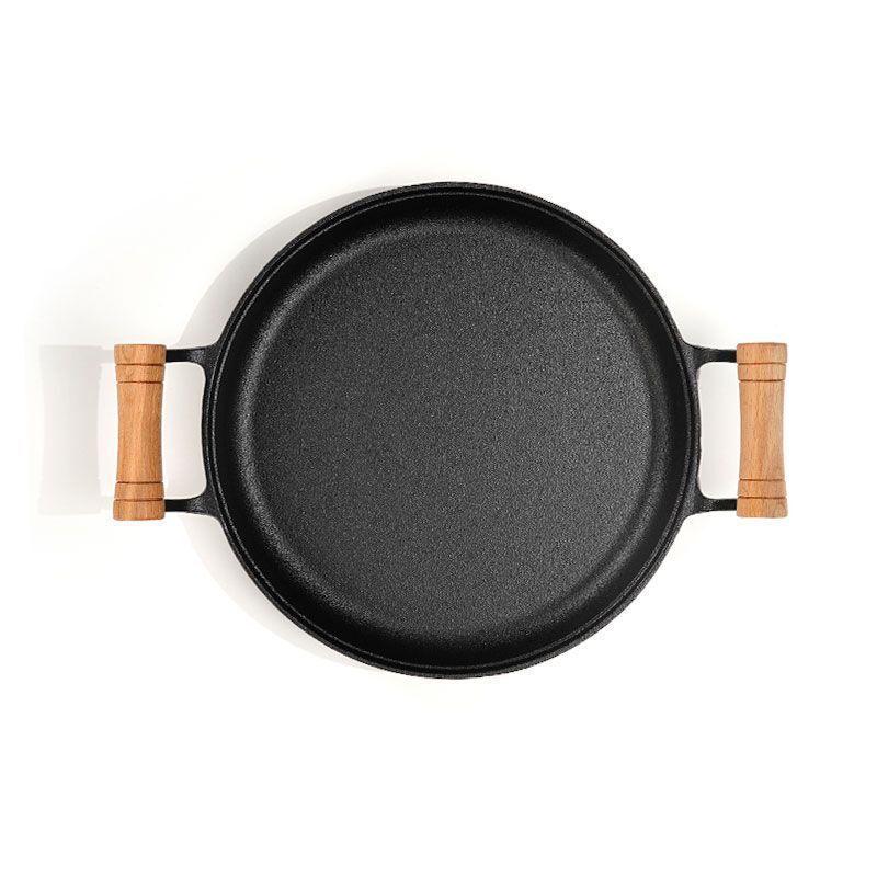 Cast Iron Crepe Pan with Wooden Handle