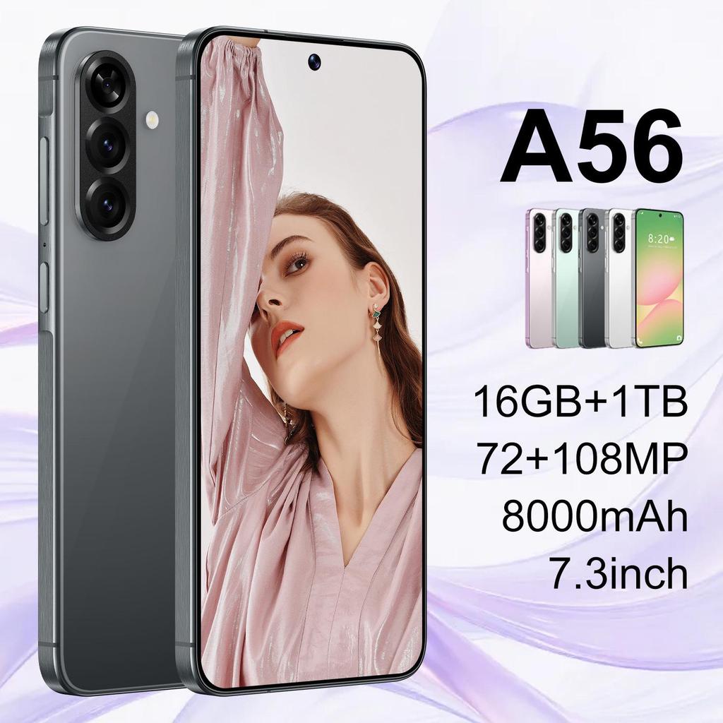 Introducing the A56 Android Smartphone: 7.3-inch Display, 16+1TB Storage, Perfect for Global Markets.