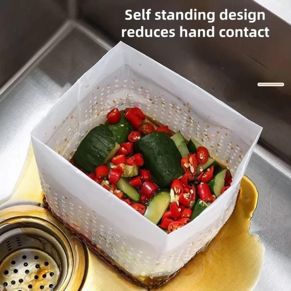 10/30pcs Kitchen Sink Drainage Garbage Bags Disposable Leftover Vegetable Waste Stand-Up Sink Strainer Bag Anti-Clogging Tools