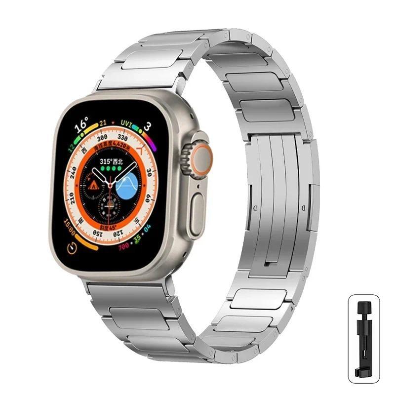 Titanium Strap Compatible for Apple Watch Ultra 3 Band 49mm 44mm 46mm 45mm 40mm 41mm 38mm IWatch 11 10 9 8 7 6 5 4 SE 3 2 Ultra