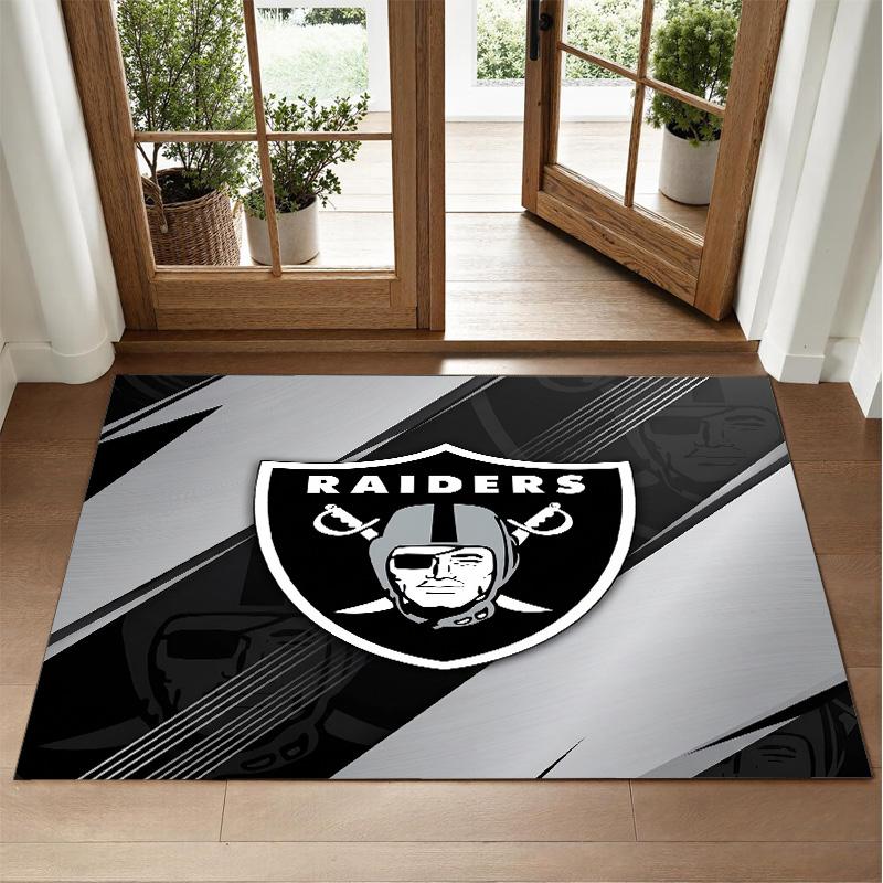 Las Vegas Raiders Design Crystal Velvet Rug Soft Decorative Mat for Bedroom Entrance