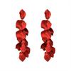 Red Blue Colors Long Tassel Petals Earrings For Women Girl's Earing Lady Temperament Brincos Pendientes