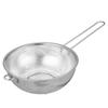 Single Handle Stainless Steel Filter Colander Basket Kitchen Strainer for Fried Food Vegetable Fruit 19.2cm Rice Washer Drain