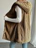 Wendbarer Plüsch-Kapuzen-Strickwesten-Cardigan für Damen - Einfarbig, Lässig, Herbst/Winter-Stil