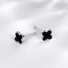 Clover Enamel Stud Earrings: Women's Korean Cold Style Small Flower Mori Student Fashion